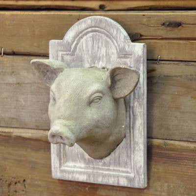 petite hog head plaque - farmhouse style