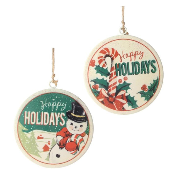 "Happy Holidays" Disc Ornament