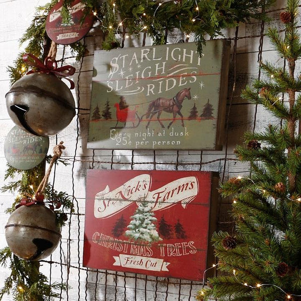 Tree & Sleigh Wall Art - farmhouse Christmas Decor - ettobey.com