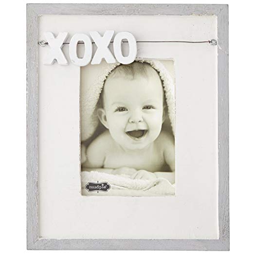 XOXO Distressed White Wood Picture Frame