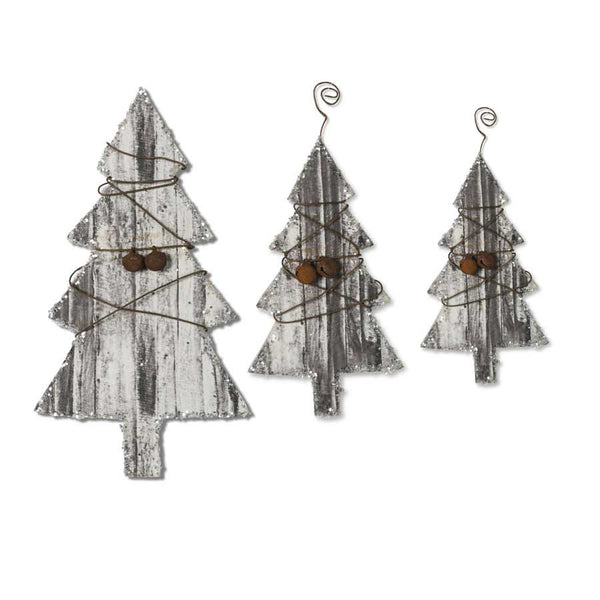 Christmas Tree Ornaments w/Wire and Bells - farmhouse christmas - fixer upper style