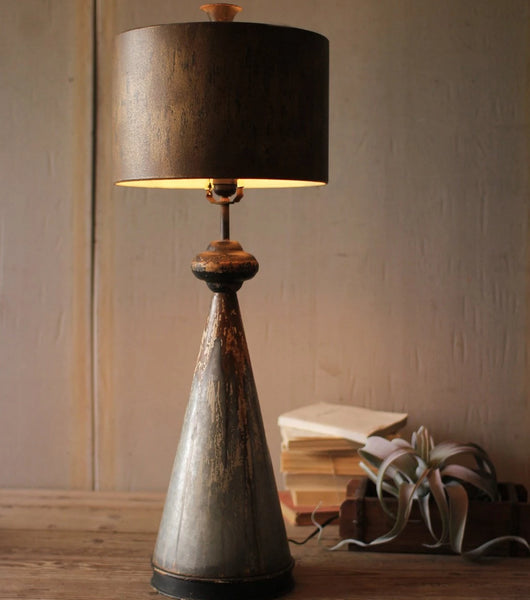 Table Lamp with Metal Base and Shade