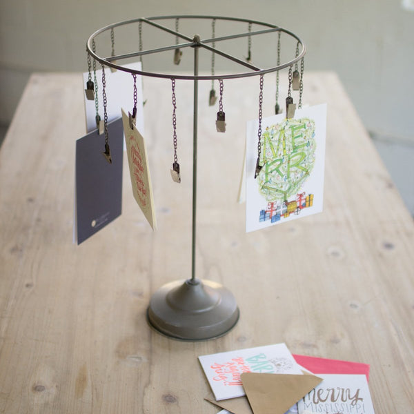 Table-Top Hanging Card Holder w/Clips