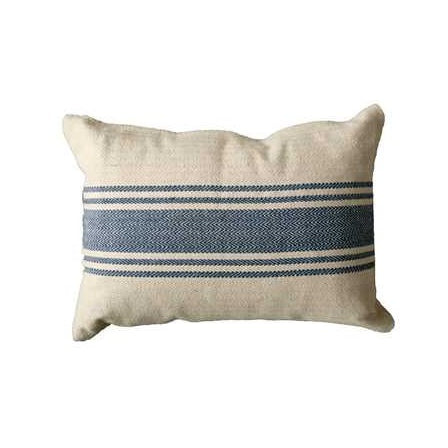 Cotton Canvas Pillow w/ Stripes - E.T. Tobey Company