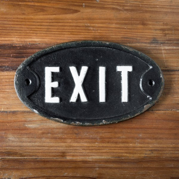 Cast Iron Exit Sign