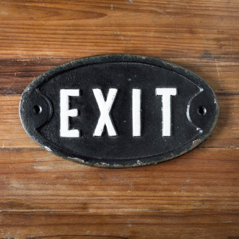 AB Tools Cast Iron Exit Sign Plaque – Rustic Style For Cafe, Shop, Pub, Hotel