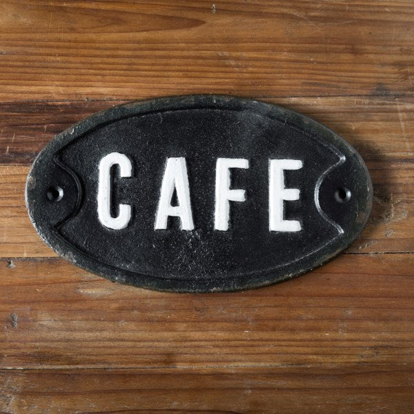 Cast Iron Cafe Sign