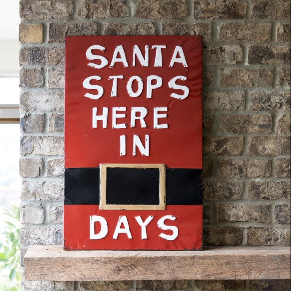 Santa Stops Here Count Down Sign