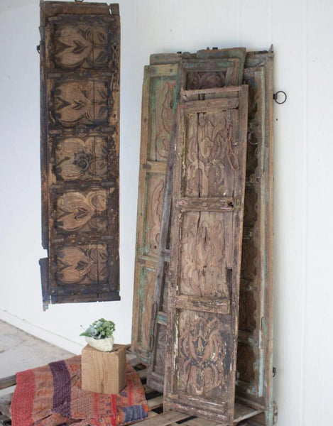 Antique Wooden Door Panel Wall Art