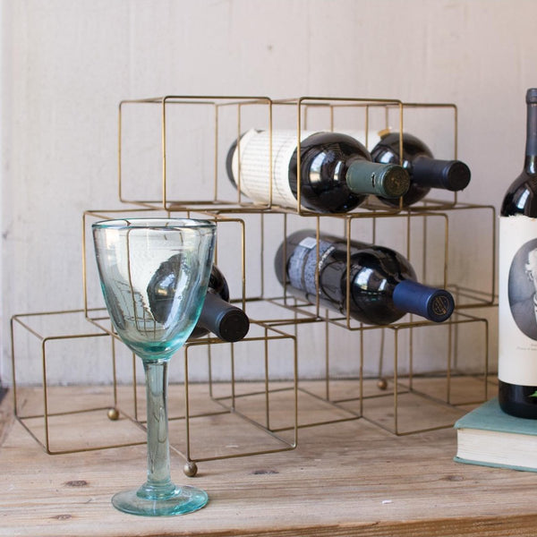 "Antique" Brass Cube Wine Rack - Gift ideas