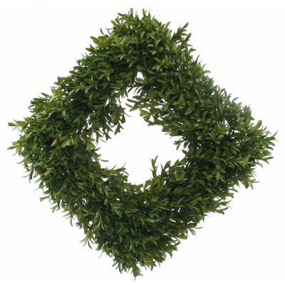 English Boxwood Square Wreath 14" - E.T. Tobey Company