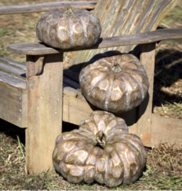 Carved Wood-Look Pumpkins