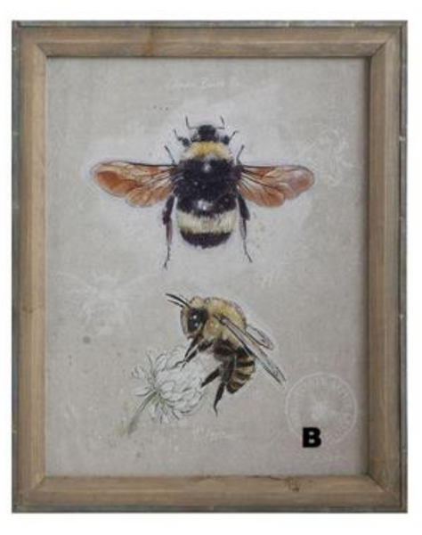 Wood Framed Canvas w/ Bees