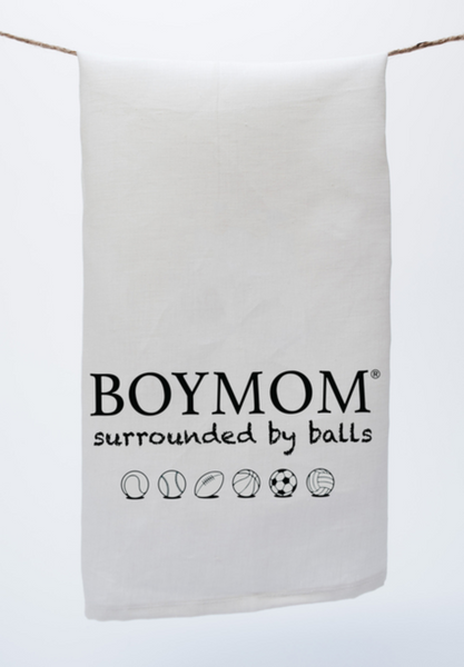 BoyMom Surrounded by Balls
