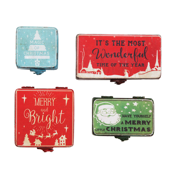 Metal Christmas Boxes with Individual Sayings
