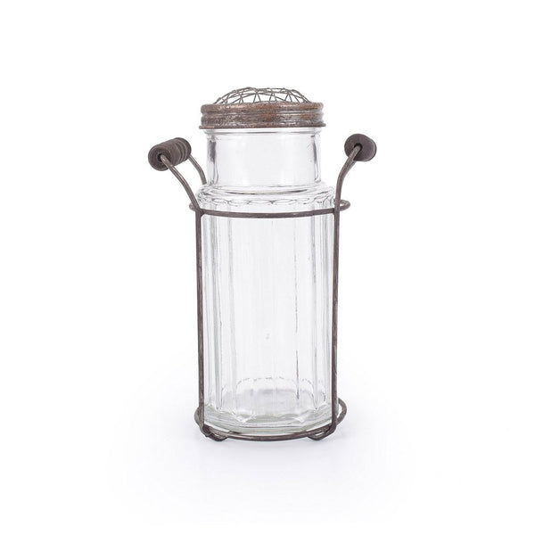 Glass Vase w/ Metal Frog Lid