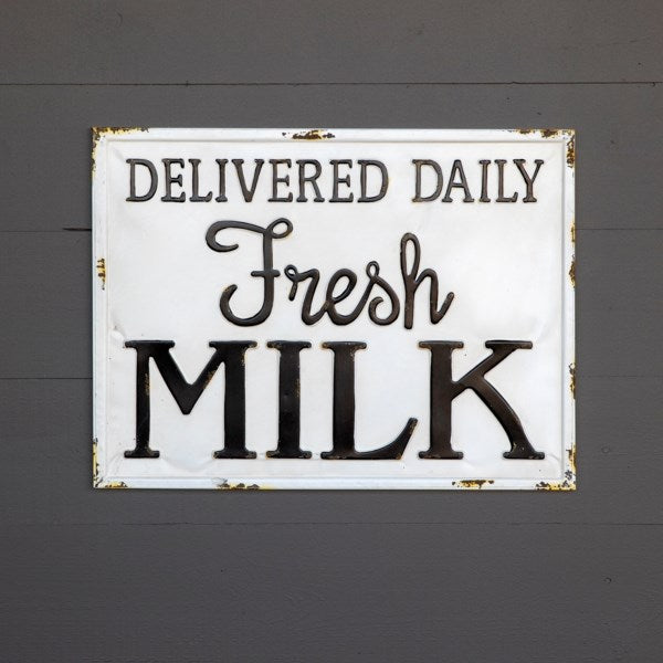 Metal Milk Delivery Sign