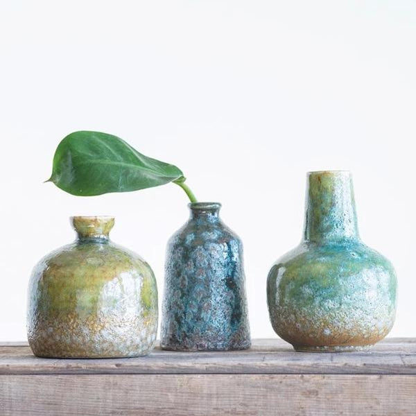 Reactive Stoneware Glaze Vases