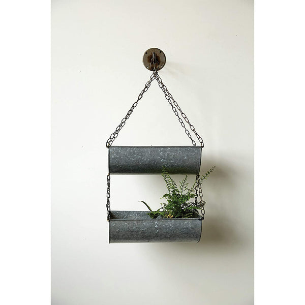 2-Tier Hanging Metal Baskets on Chain