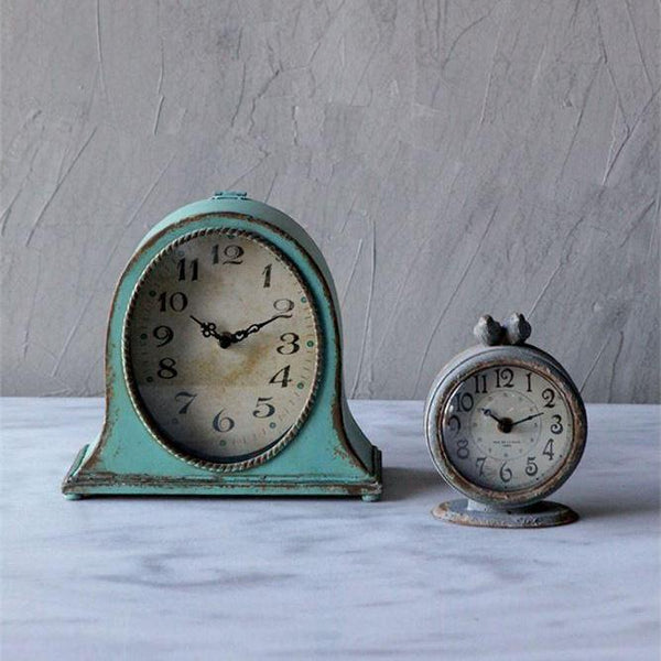 Aqua Metal Mantel Clock