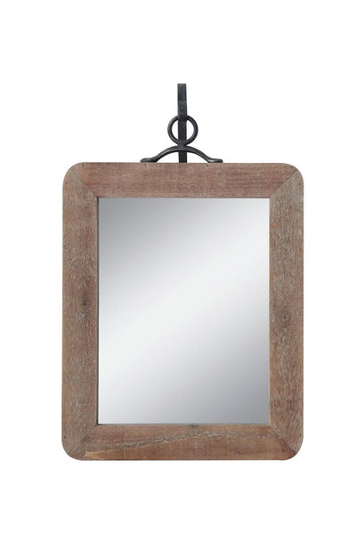 Wood Framed Wall Mirror w/ Metal Bracket