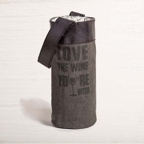 Love The Wine You're With Canvas Wine Bag - E.T. Tobey Company