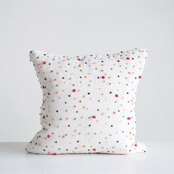Cotton Pillow w/ French Knots