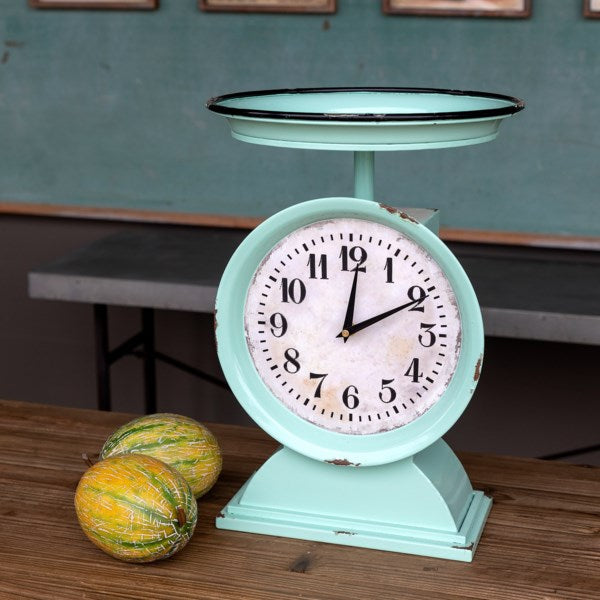 Vintage Enamel Produce Scale Clock