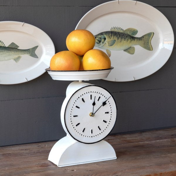 Vintage Style Painted Grocers Scale Clock
