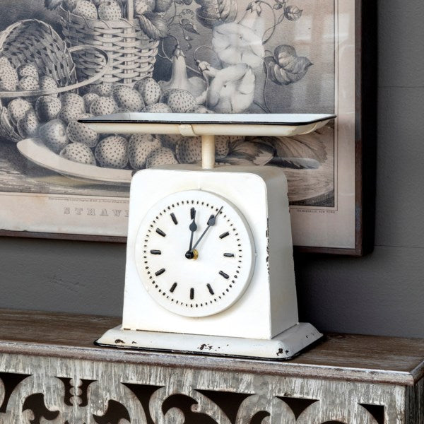 Kitchen Scale Clock Vintage Style Painted Homemakers Scale Clock – E.T. Tobey Company